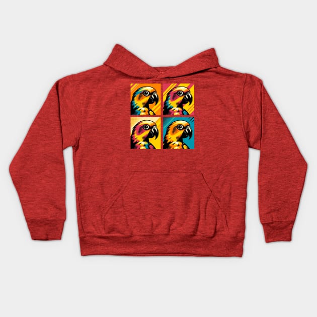 Pop Sun conure Art - Cool Birds Kids Hoodie by PawPopArt